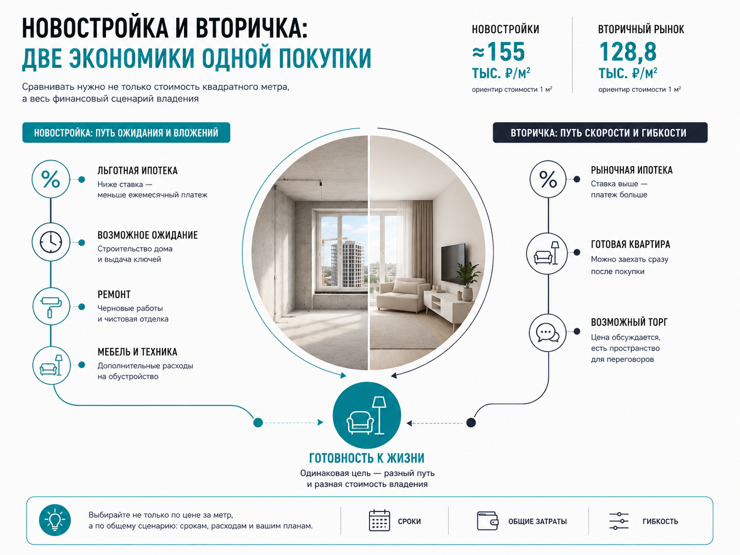 Новостройка и вторичка: две экономики одной покупки